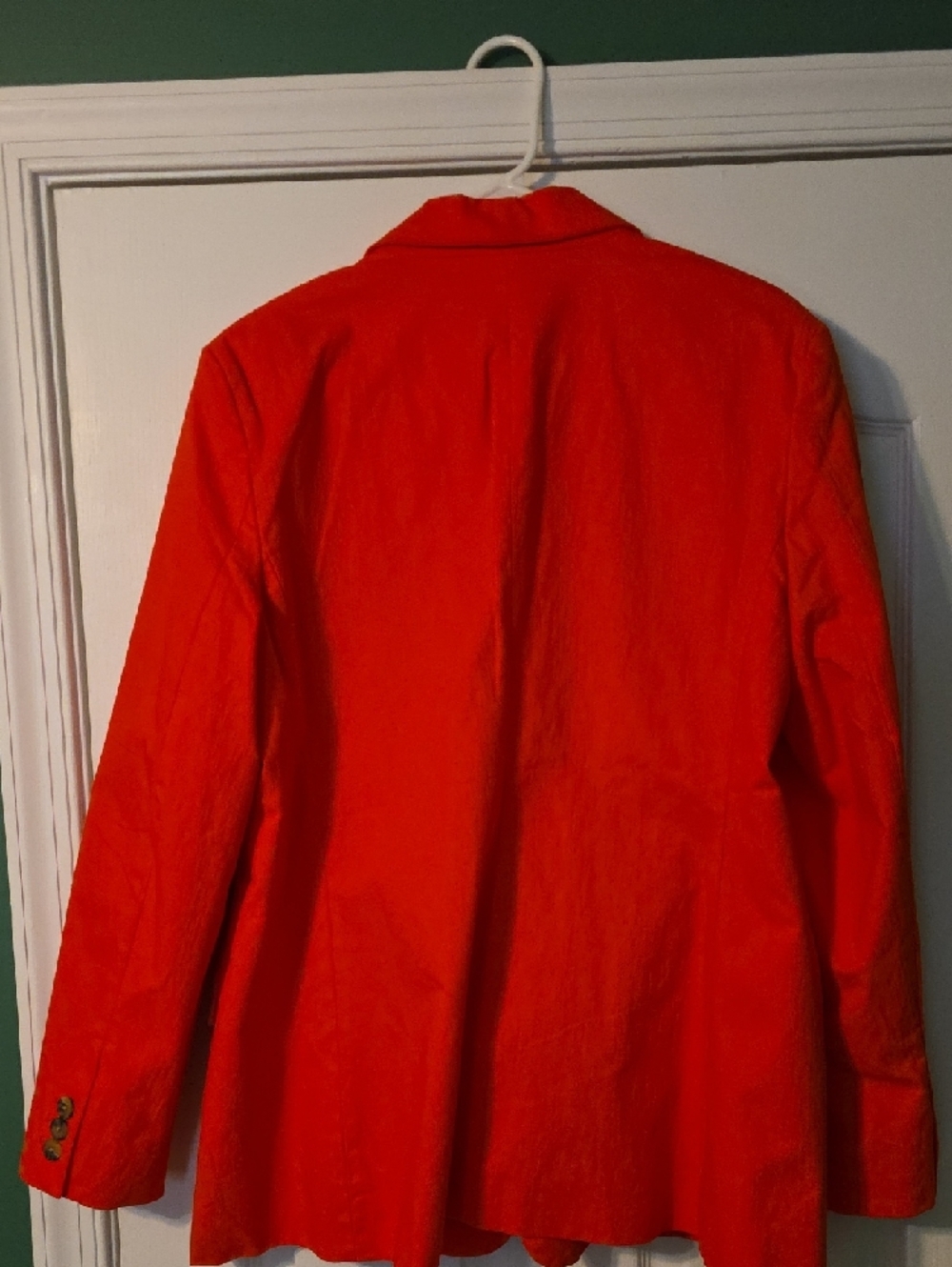 Women's Bright Red Single-Button Blazer Jacket - Picture 3 of 5